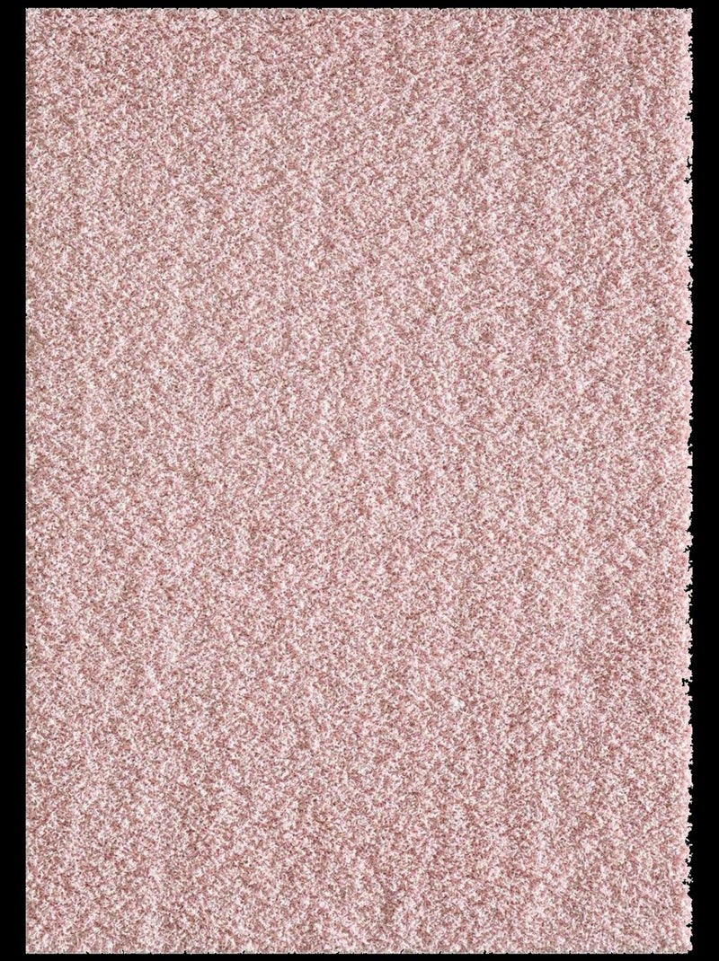 Tapis shaggy tissé motif uni SG LOCA Rose - Kiabi