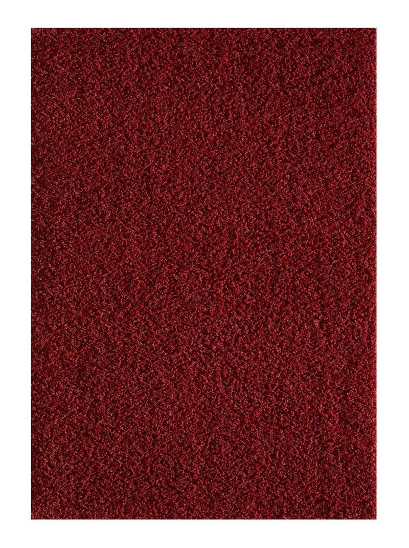 Tapis shaggy tissé motif uni SG LOCA Rouge - Kiabi