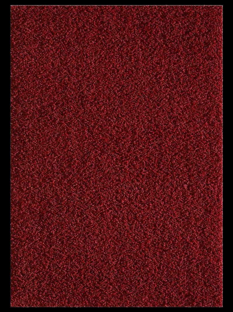 Tapis shaggy tissé motif uni SG LOCA Rouge - Kiabi