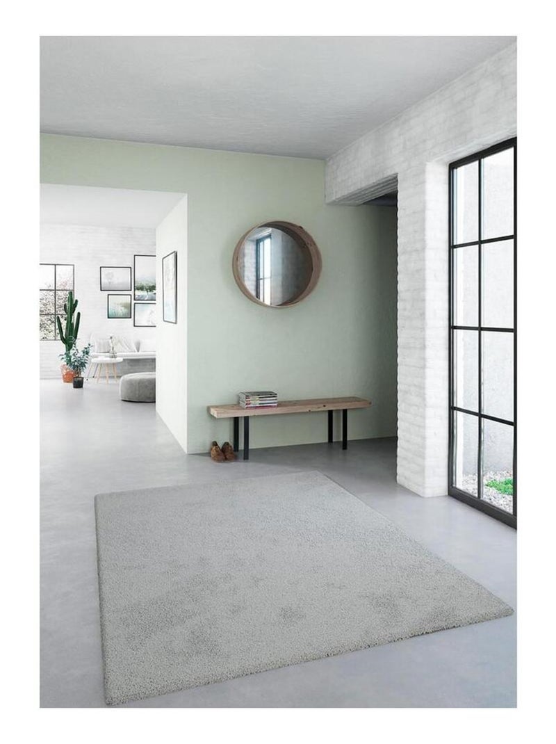 Tapis shaggy uni rectangle Hardin Gris - Kiabi