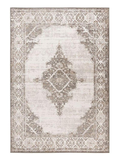 Tapis style orient effet 3D beige argenté Cosmia - Kiabi
