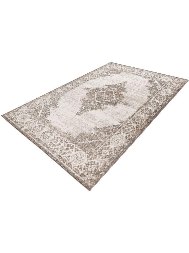 Tapis style orient effet 3D beige argenté Cosmia Beige - Kiabi