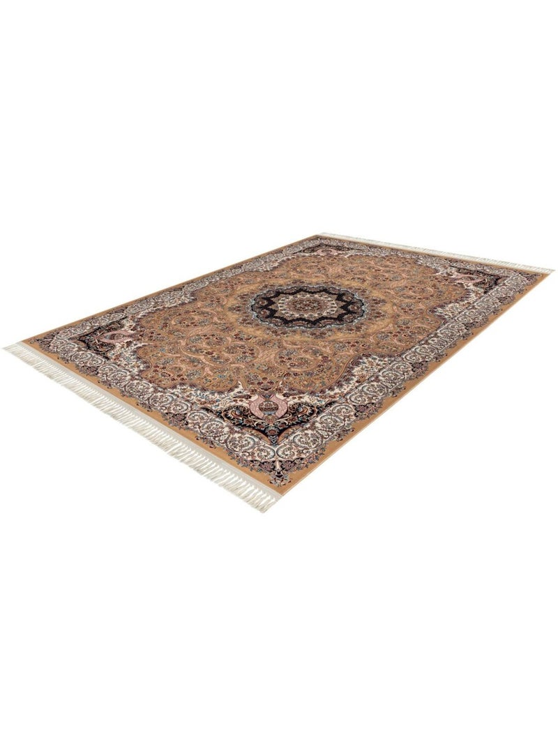 Tapis style oriental avec franges Velma Beige - Kiabi