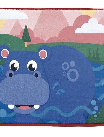 Tapis super doux pour la chambre motif Hippopotame - 45x75cm