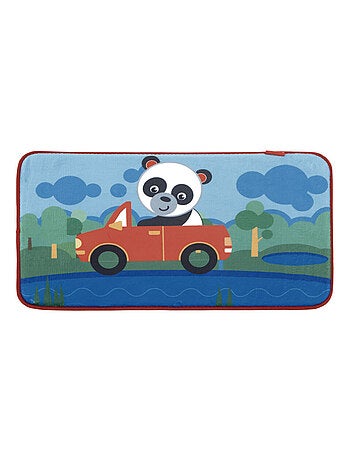 Tapis super doux pour la chambre motif Le Panda en voiture 45x75cm