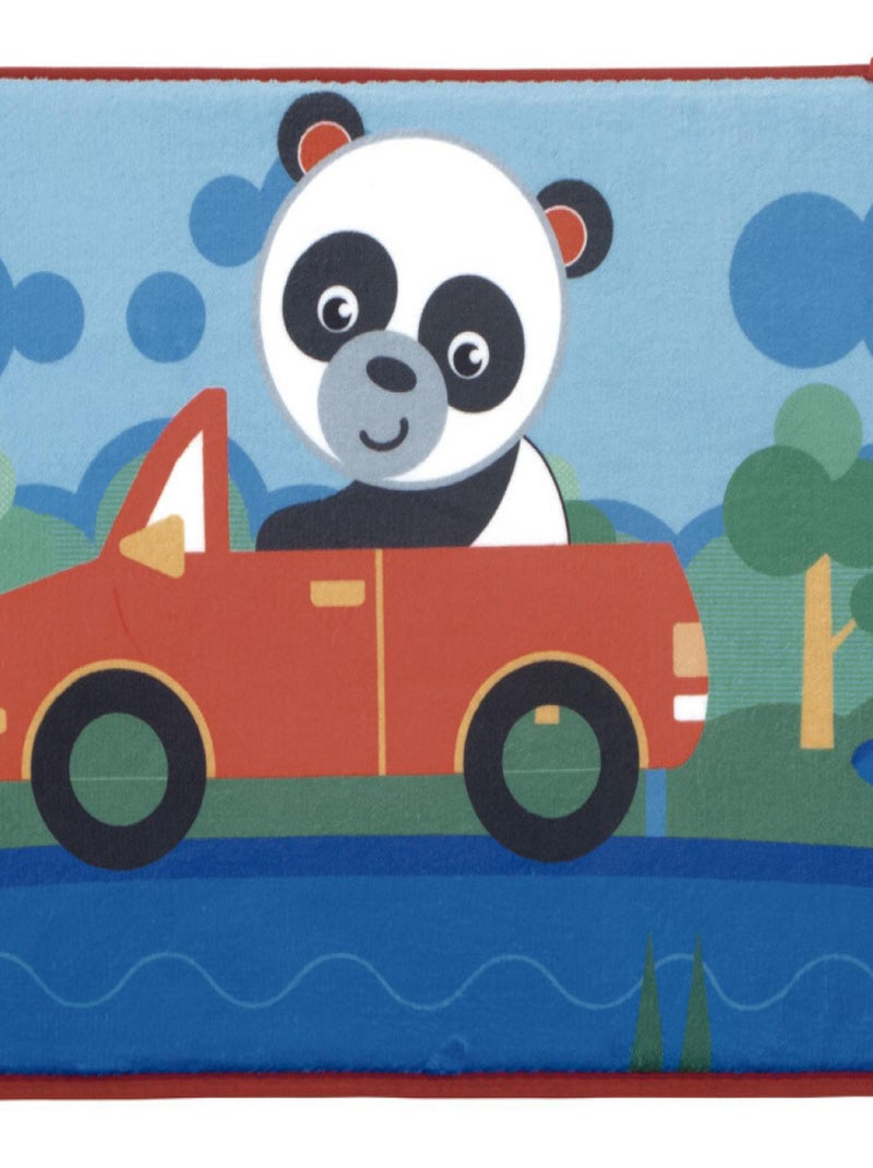 Tapis super doux pour la chambre motif Le Panda en voiture 45x75cm Multicolore - Kiabi