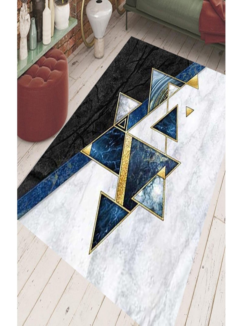 Tapis SYMETRIE Bleu Bleu - Kiabi