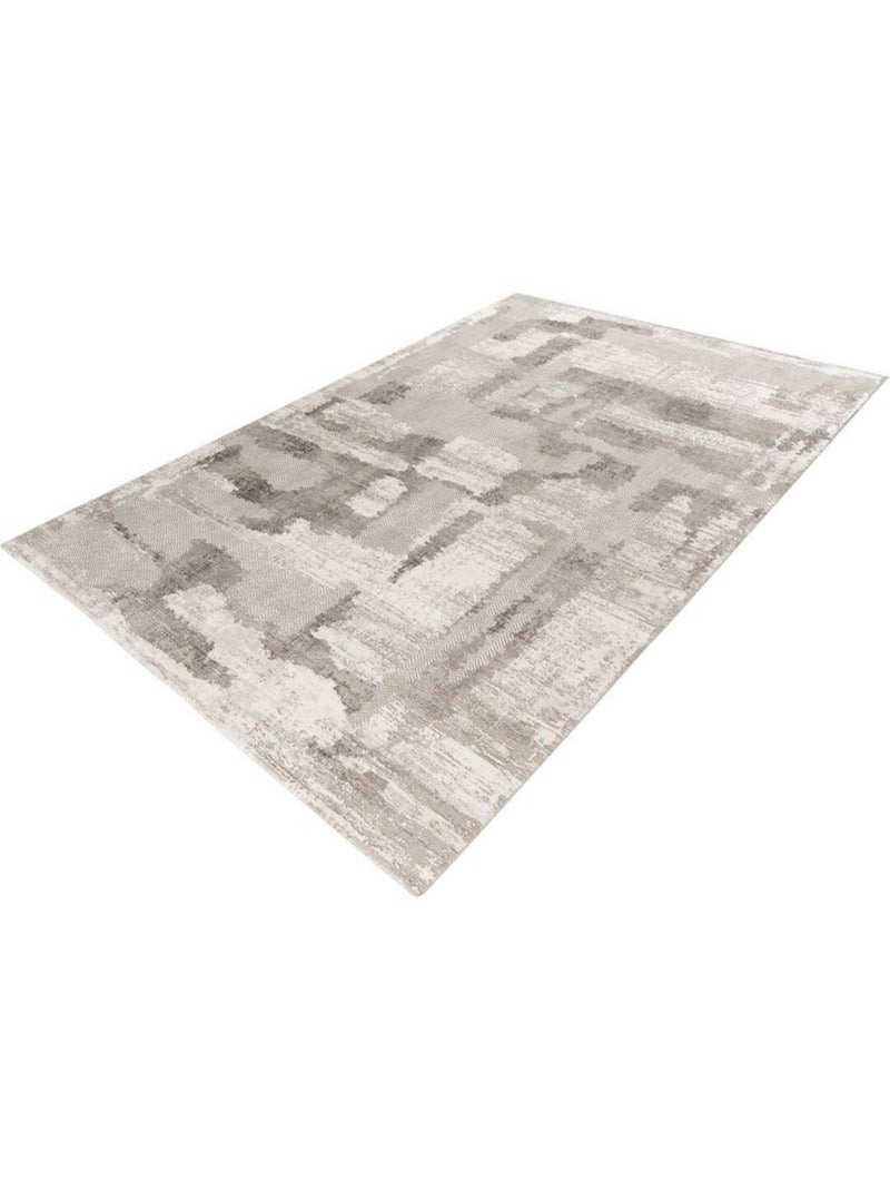 Tapis taupe abstrait moderne poils ras Jacobs Taupe - Kiabi