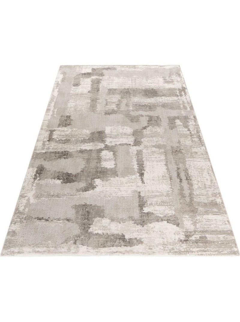 Tapis taupe abstrait moderne poils ras Jacobs Taupe - Kiabi