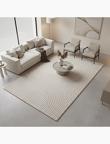 Tapis tissé à motif simple LYN9 B pour salon et chambre à coucher