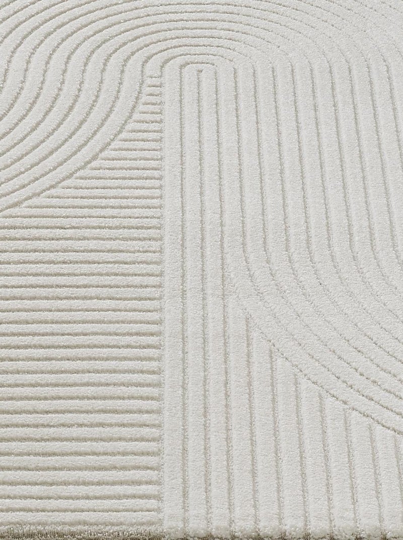 Tapis tissé à motif simple LYN9 B pour salon et chambre à coucher Ecru - Kiabi