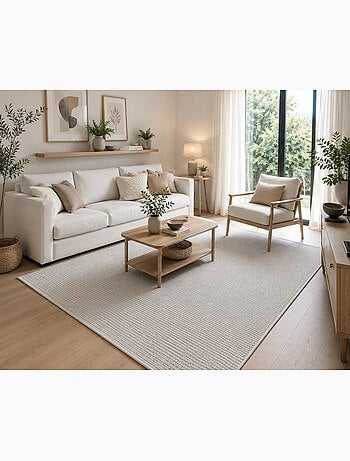 Tapis tissé effet naturel - crème - 120x170