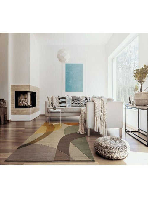 Tapis tissé main laine moderne abstrait Zaddig - Kiabi