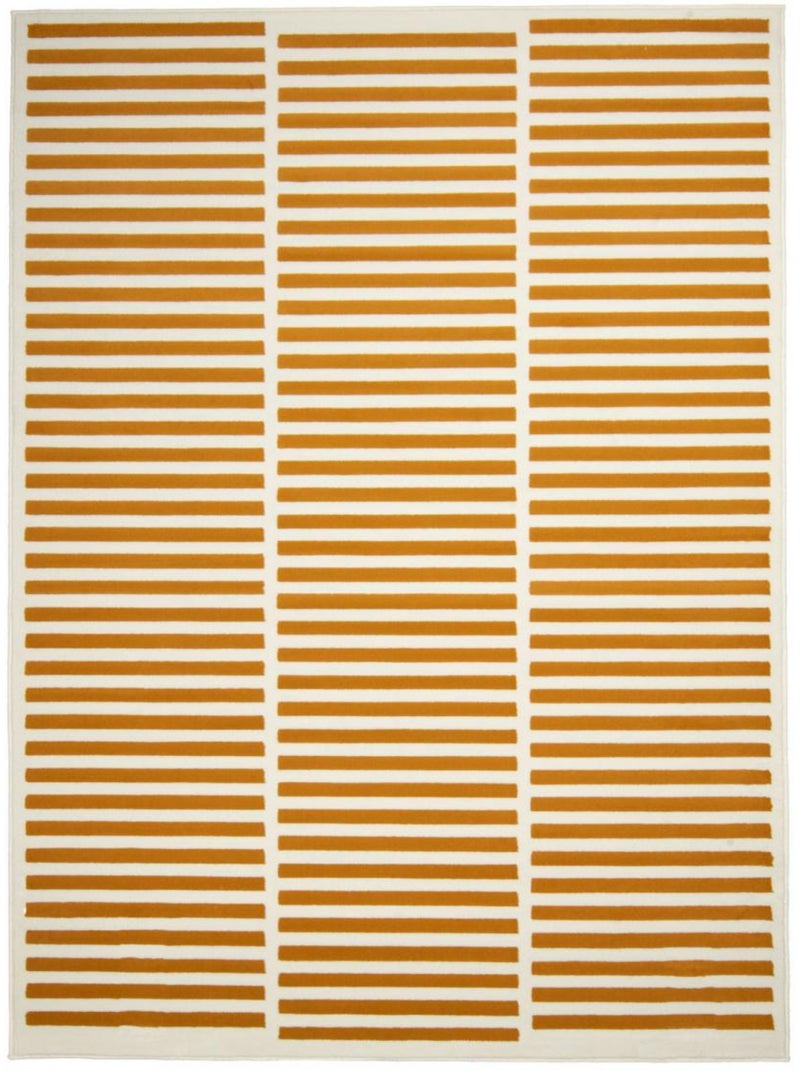 Tapis tissé rayures horizontales, motif graphique épuré, lyn49 nat Ecru - Kiabi