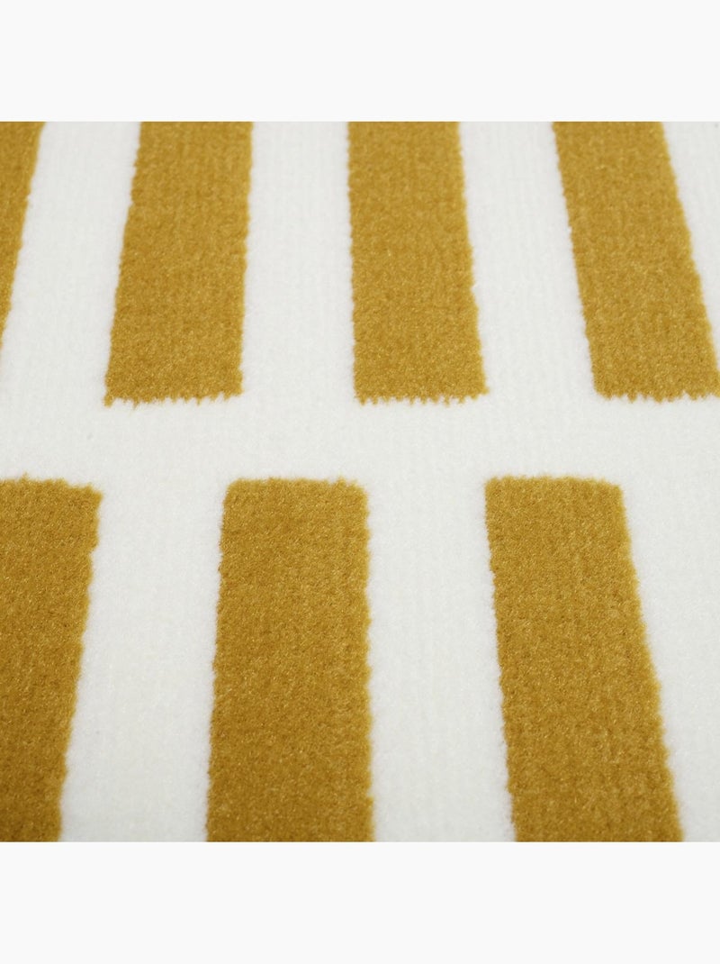 Tapis tissé rayures horizontales, motif graphique épuré, lyn49 nat Ecru - Kiabi