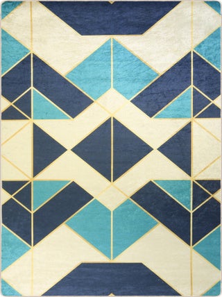 Tapis TRIANGLE Bleu/Beige