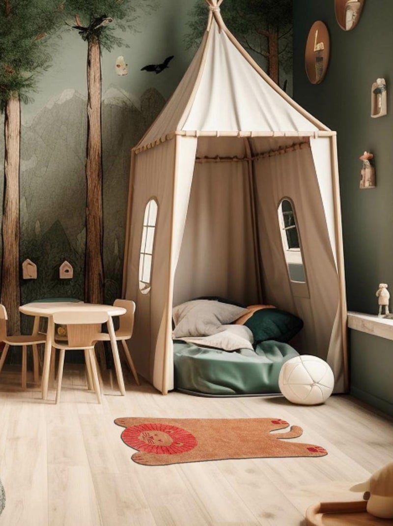 Tapis tufté en coton forme ALEX 'Deko&co' Marron - Kiabi