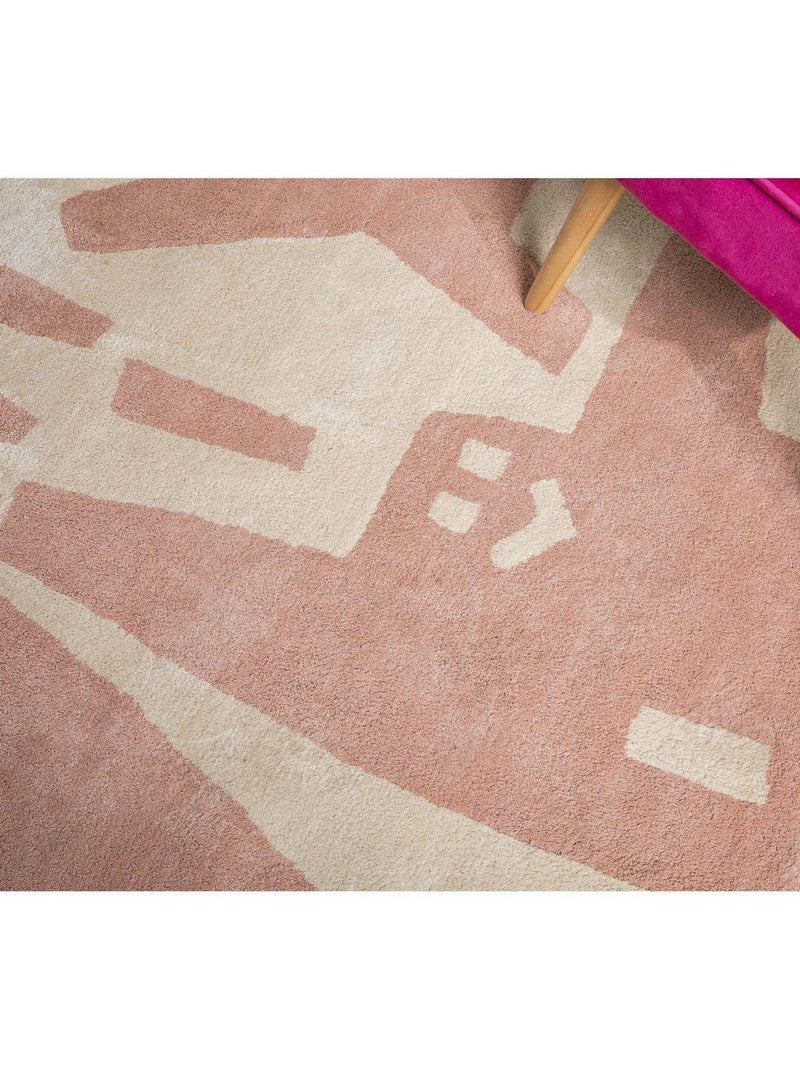 Tapis tufté en coton HERO 'Deko&co' Rose clair - Kiabi