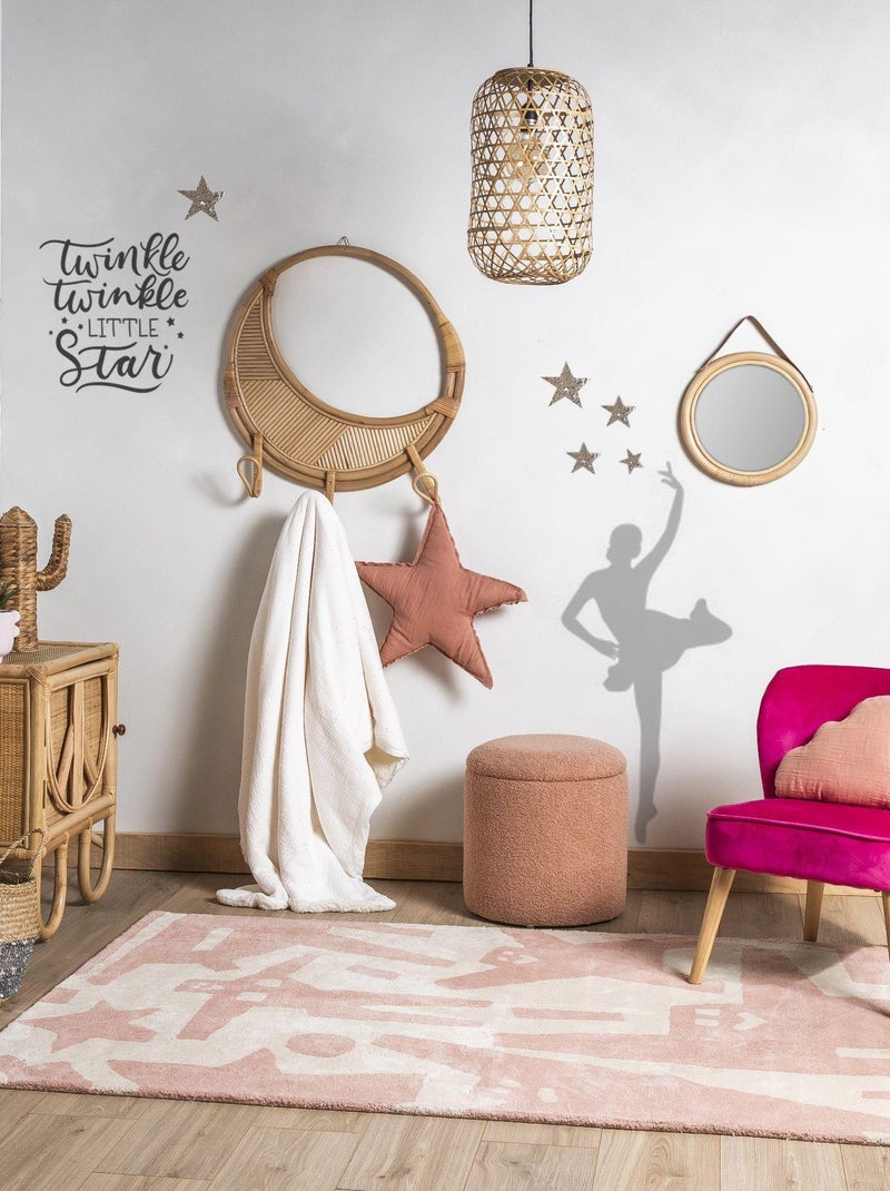 Tapis tufté en coton HERO 'Deko&co' Rose clair - Kiabi