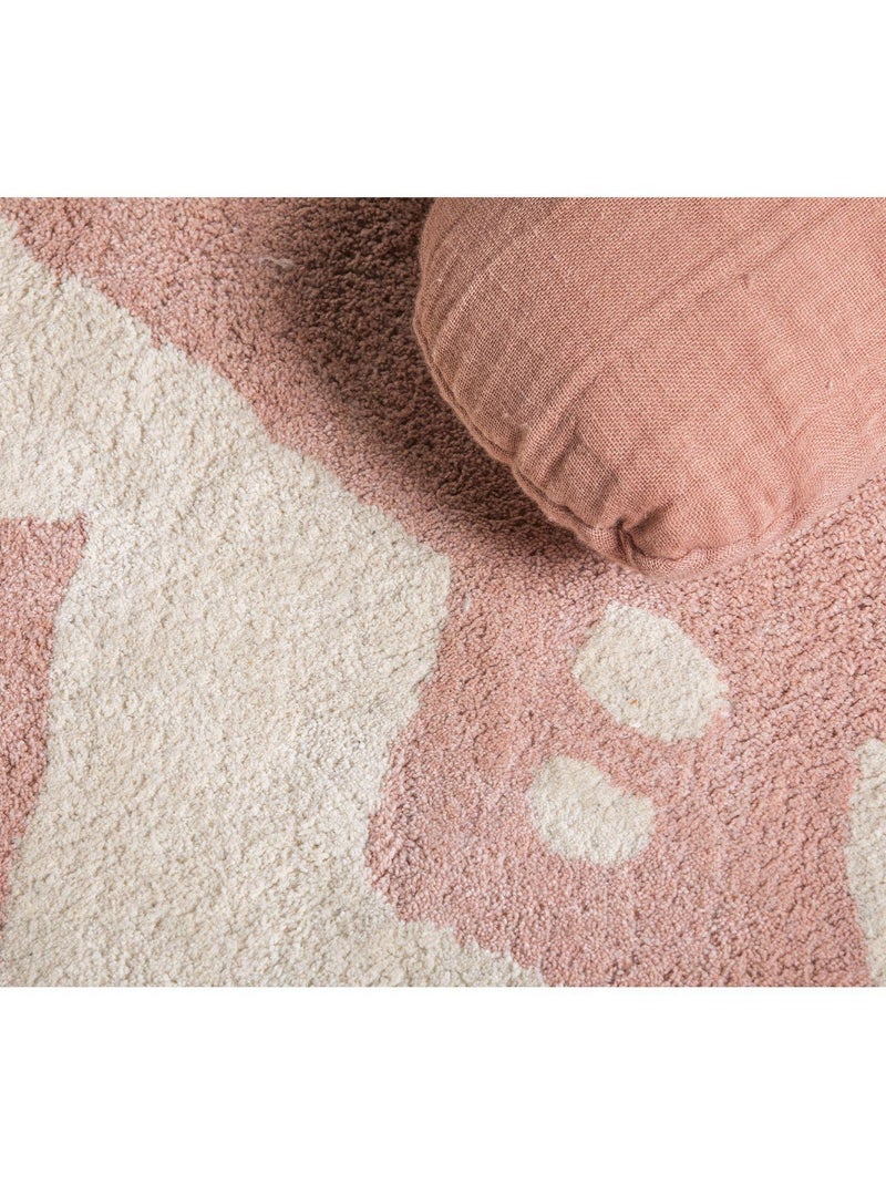 Tapis tufté en coton HERO 'Deko&co' Rose clair - Kiabi