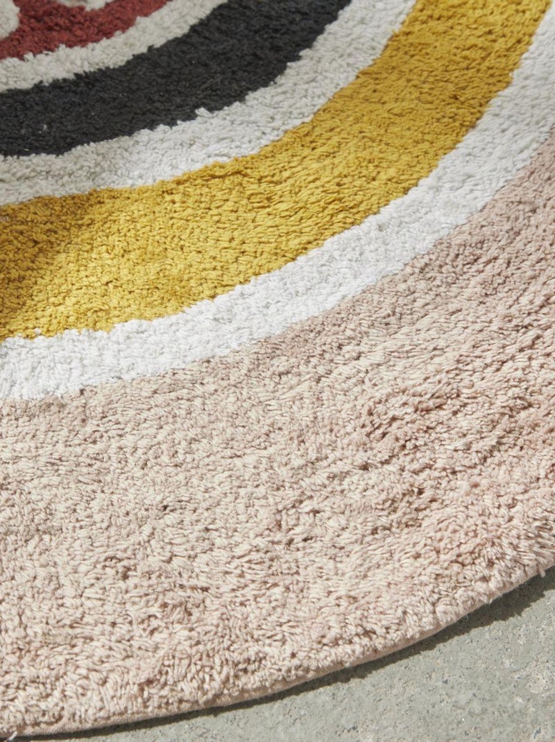 Tapis tufté enfant coton ARC EN CIEL Rose - Kiabi
