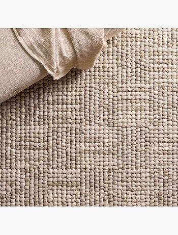 Tapis tufté main beige 140x80cm