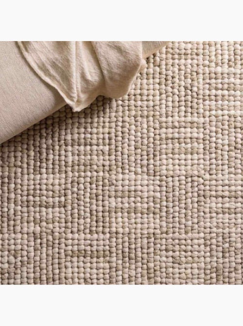 Tapis tufté main beige 140x80cm - Kiabi