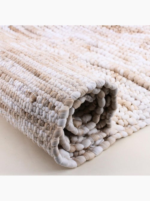 Tapis tufté main beige 140x80cm - Kiabi