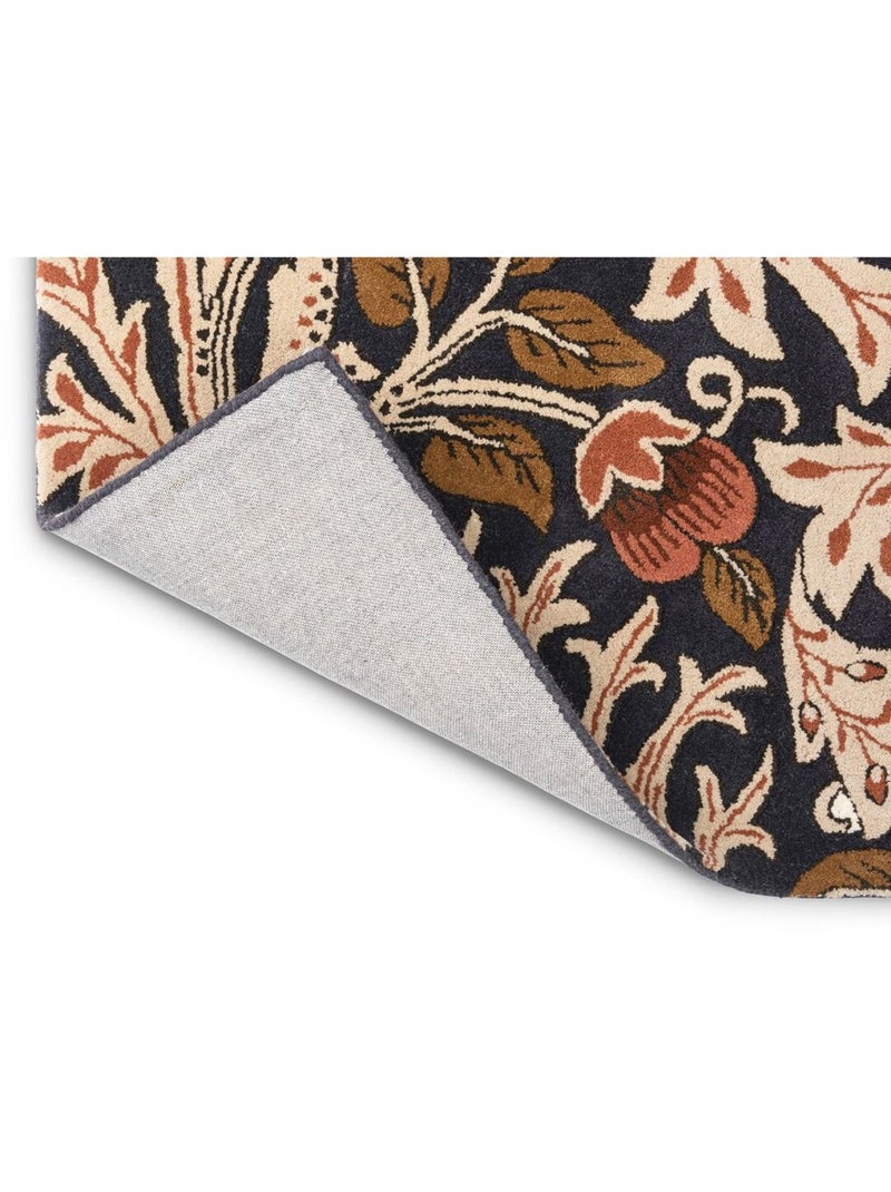 Tapis tufté main laine floral moderne Artichoke Ambre - Kiabi