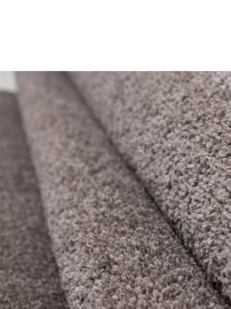 Tapis uni à courtes mèches pour salon Rush Marron - Kiabi