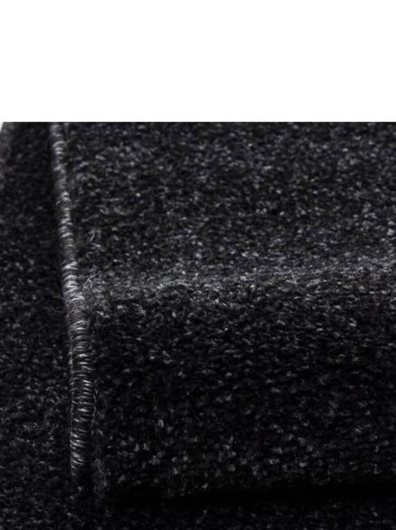 Tapis uni à courtes mèches pour salon Rush Noir Gris anthracite - Kiabi