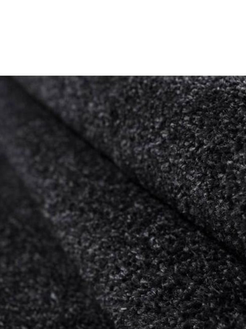 Tapis uni à courtes mèches pour salon Rush Noir Gris anthracite - Kiabi