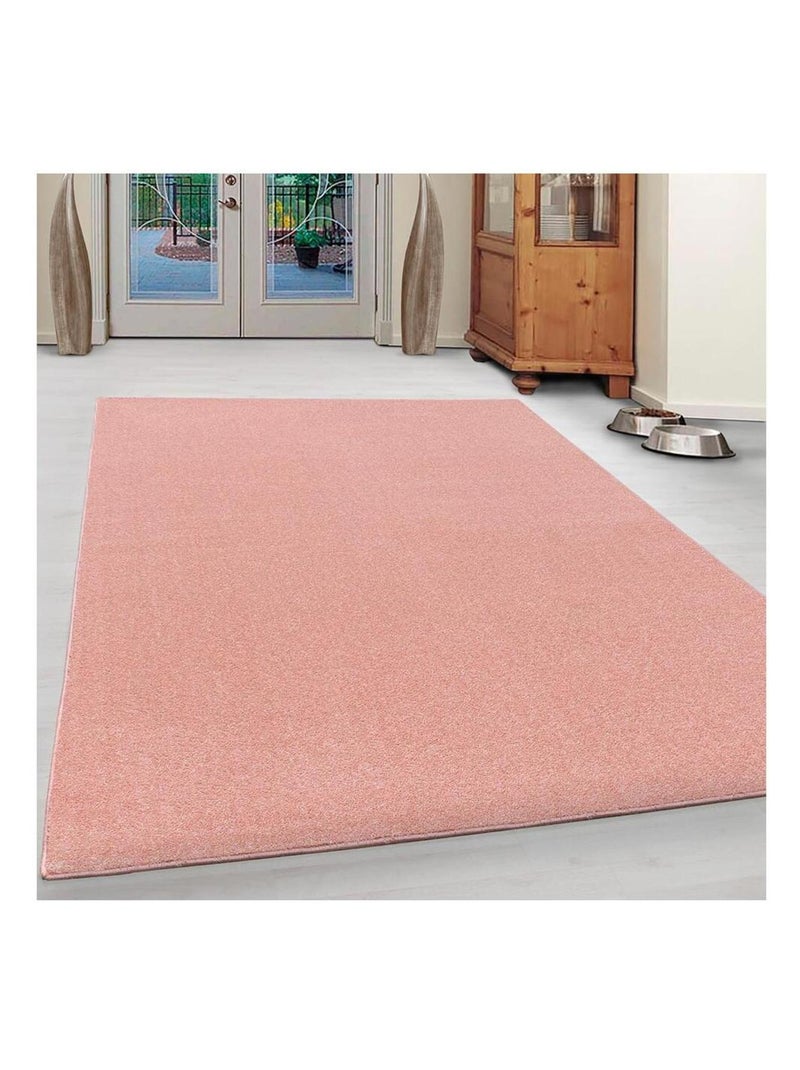 Tapis uni à courtes mèches pour salon Rush Noir Rose - Kiabi