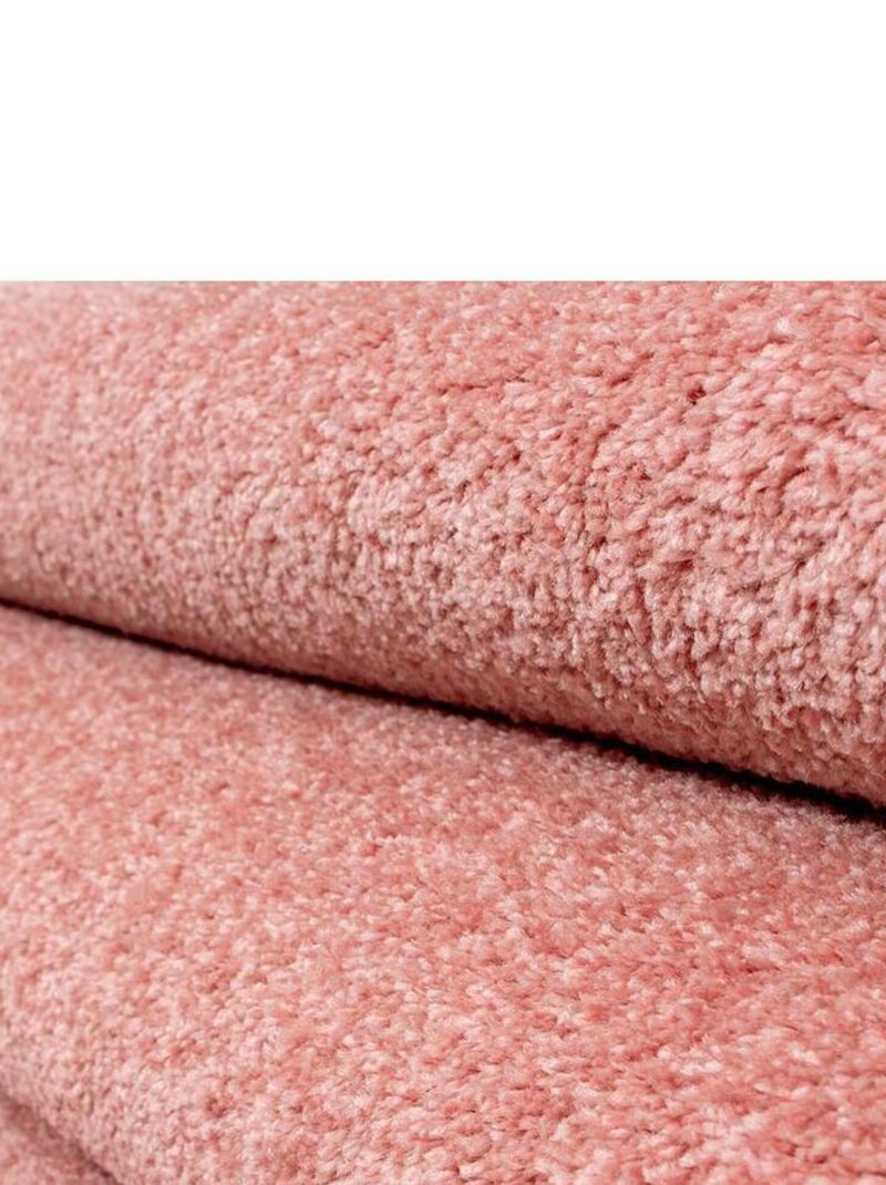 Tapis uni à courtes mèches pour salon Rush Noir Rose - Kiabi