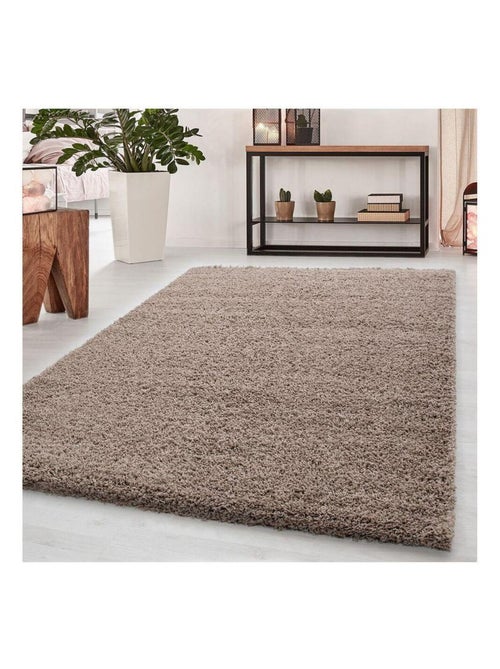 Tapis uni à longues mèches rectangle Swirls - Kiabi