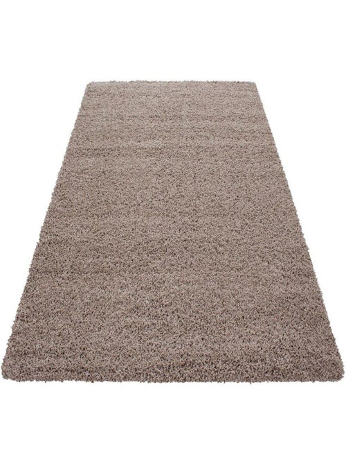 Tapis uni à longues mèches rectangle Swirls - Kiabi