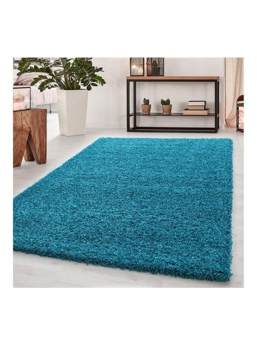 Tapis uni à longues mèches rectangle Swirls - Kiabi