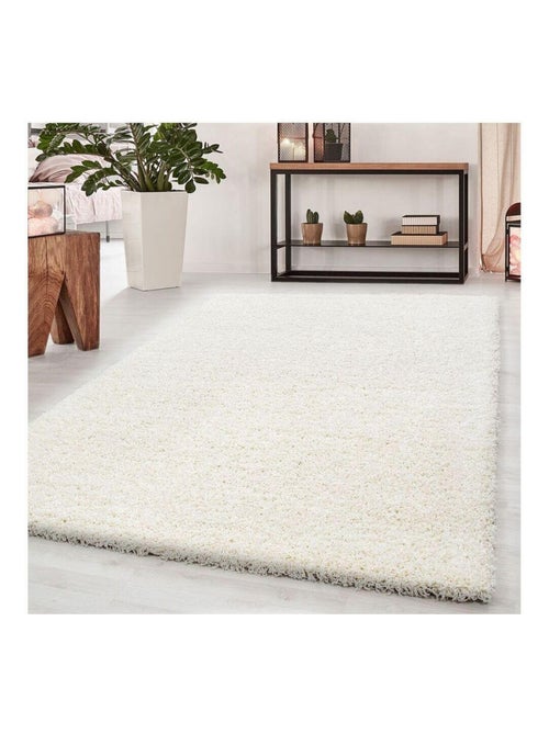 Tapis uni à longues mèches rectangle Swirls - Kiabi