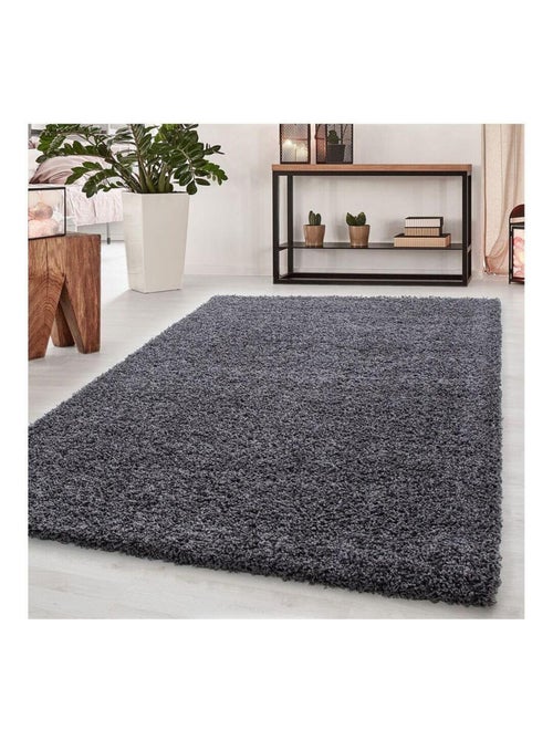 Tapis uni à longues mèches rectangle Swirls - Kiabi
