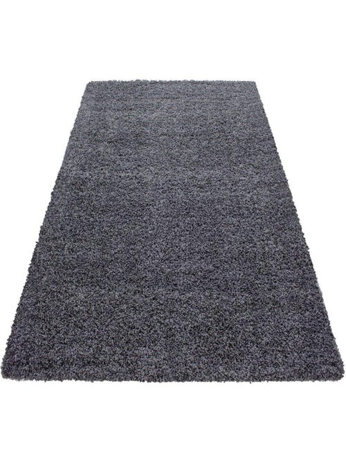 Tapis uni à longues mèches rectangle Swirls - Kiabi