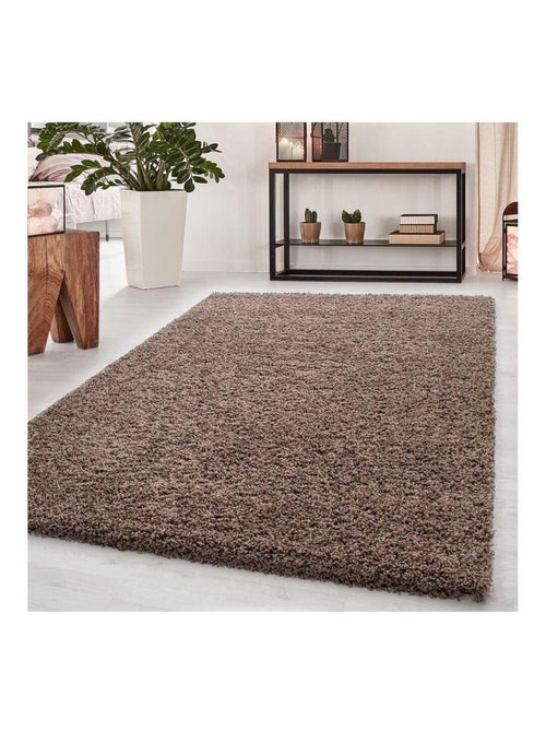 Tapis uni à longues mèches rectangle Swirls - Kiabi