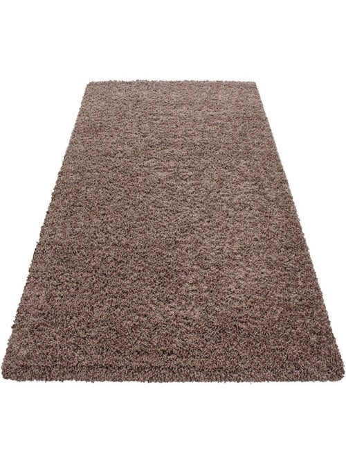 Tapis uni à longues mèches rectangle Swirls - Kiabi