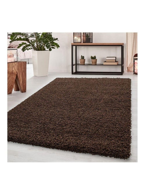 Tapis uni à longues mèches rectangle Swirls - Kiabi