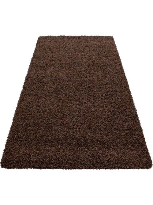 Tapis uni à longues mèches rectangle Swirls - Kiabi