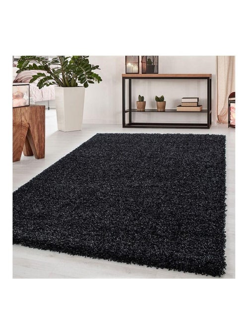 Tapis uni à longues mèches rectangle Swirls - Kiabi