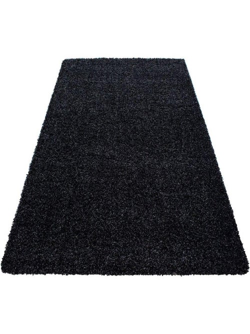 Tapis uni à longues mèches rectangle Swirls - Kiabi