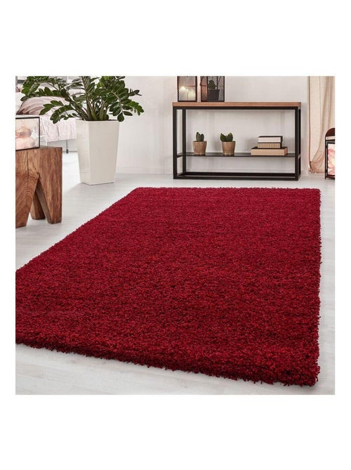 Tapis uni à longues mèches rectangle Swirls - Kiabi