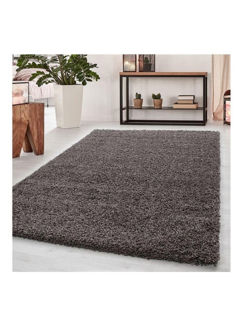Tapis uni à longues mèches rectangle Swirls - Kiabi