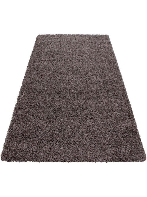 Tapis uni à longues mèches rectangle Swirls - Kiabi