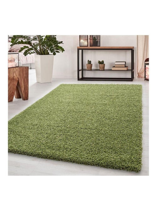 Tapis uni à longues mèches rectangle Swirls - Kiabi